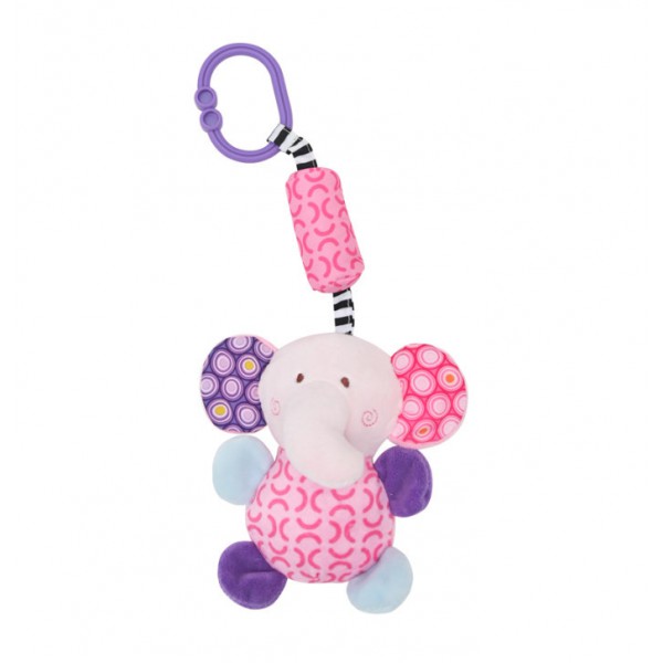 Lorelli Toys Campanula plyšová hračka do kočíka - ružový sloník