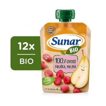 12x SUNAR BIO Kapsička hruška, malina 100 g