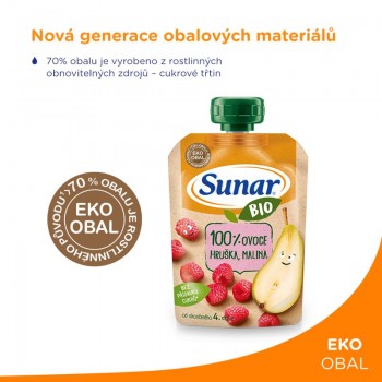 12x SUNAR BIO Kapsička hruška, malina 100 g