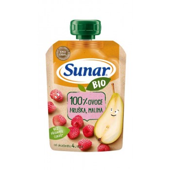 12x SUNAR BIO Kapsička hruška, malina 100 g