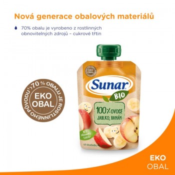 12x SUNAR BIO Kapsička jablko, banán 100 g