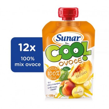 12x SUNAR Kapsička Cool ovocie broskyňa, banán, jablko 120 g