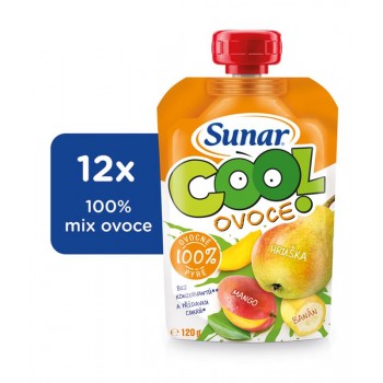 12x SUNAR Kapsička Cool ovocie hruška, banán, mango 120 g