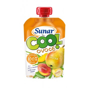 12x SUNAR Kapsička Cool ovocie hruška, banán, mango 120 g