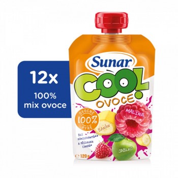 12x SUNAR Kapsička Cool ovocie malina, banán, jablko 120 g