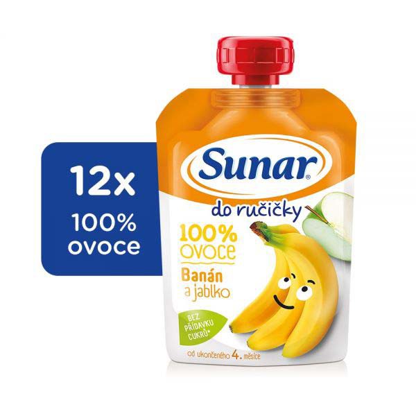 12x SUNAR Kapsička Do ručičky banán 100 g