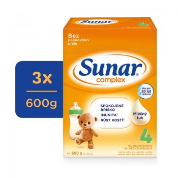 3x SUNAR Complex 4 Mlieko dojčenské 600 g