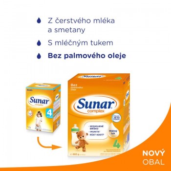 3x SUNAR Complex 4 Mlieko dojčenské 600 g