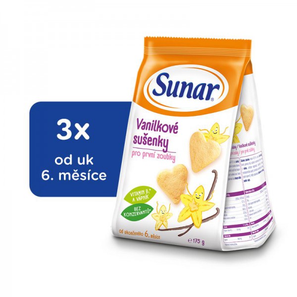 3x SUNAR Sušienky vanilkové 175 g