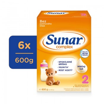 6x SUNAR Complex 2 Mlieko pokračovacie 600 g