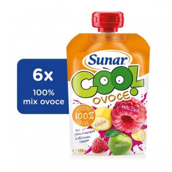 6x SUNAR Kapsička Cool ovocie malina, banán, jablko 120 g