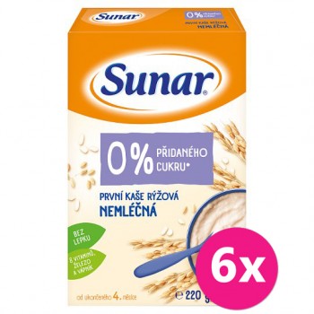 6x SUNAR Prvá kaša nemliečna ryžová 220 g