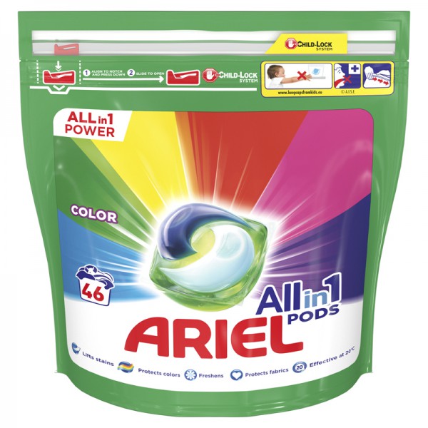 ARIEL All-in-1 PODs Color Kapsuly gélové na pranie, 46 praí