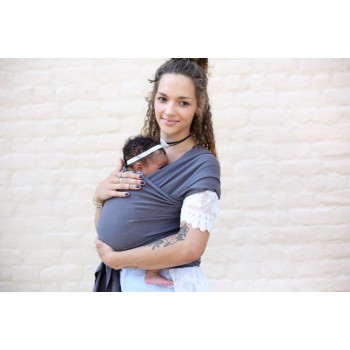 BOBA Nosič detí / šatka Wrap Organic - Dark Gray