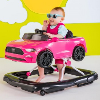 BRIGHT STARTS Chodítko 3v1 Ford Mustang Pink 6 m+, do 12 kg