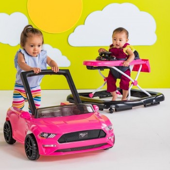 BRIGHT STARTS Chodítko 3v1 Ford Mustang Pink 6 m+, do 12 kg