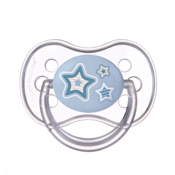 CANPOL BABIES Cumlík silikónový symetrický 6-18m Newborn Baby - modrá