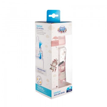 CANPOL BABIES Fľaša so širokým hrdlom Bonjour Paris 240 ml ružová