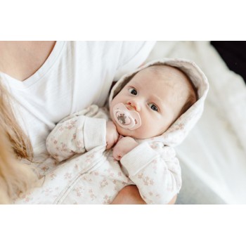 CANPOL BABIES Set symetrických silikónových cumlíkov 18m+ Bonjour Paris ružový