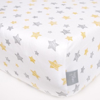 CEBA Plachta Žerzej napínacia s gumou 120 x 60 Yellow Stars