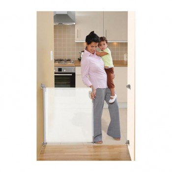 DREAMBABY Zábrana bezpečnostná zaťahovacia 0-140 cm biela