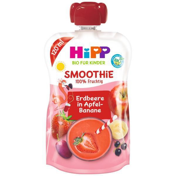 HiPP Príkrm ovocnýis BIO Smoothie jablko, banán, červené ovocie 120ml