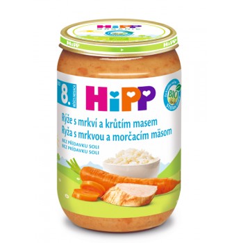 HiPP Príkrm zeleninovo-mäsový Ryža s karotkou a morčacím mäsom 220g