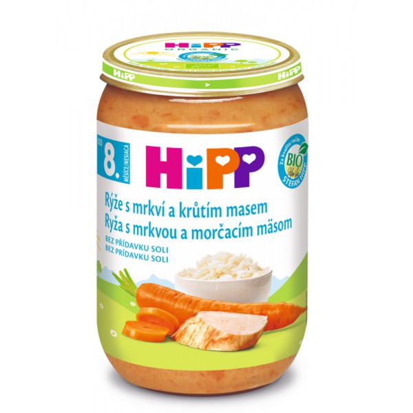 HiPP Príkrm zeleninovo-mäsový Ryža s karotkou a morčacím mäsom 220g