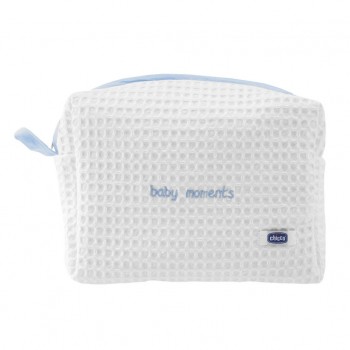 CHICCO Taštička kozmetická na zips Baby Moments modrá