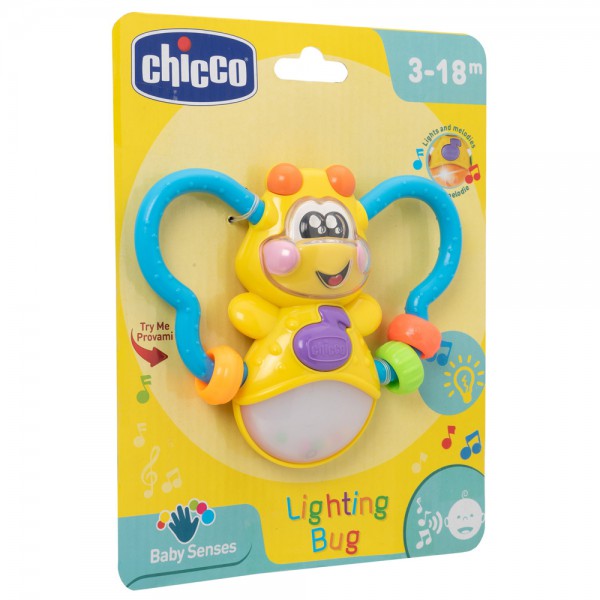 CHICCO Hryzačka elektronická Svietiaci chrobáčik 3m+