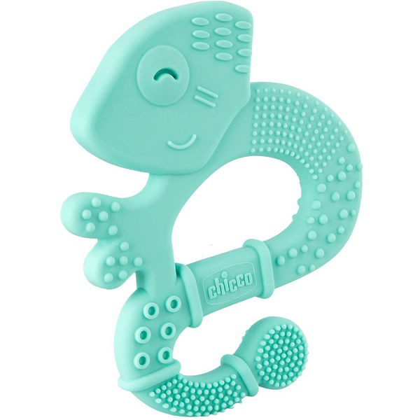 CHICCO Hryzačka silikónová Super Soft Chameleón modrý 2m+ CHICCO Hryzačka silikónová Super Soft Chameleón modrý 2m+