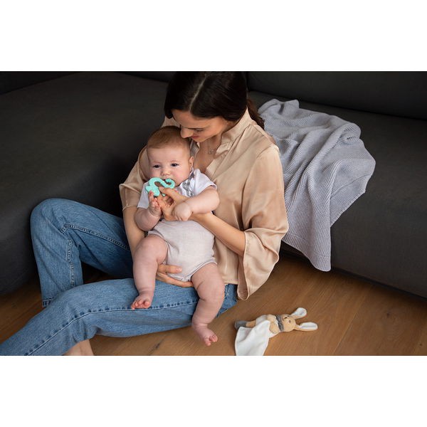 CHICCO Hryzačka silikónová Super Soft Chameleón modrý 2m+ CHICCO Hryzačka silikónová Super Soft Chameleón modrý 2m+