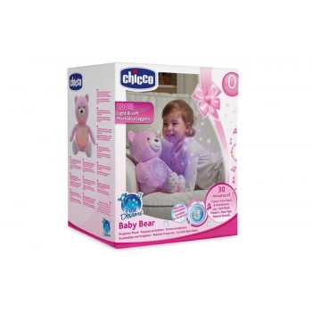 CHICCO Medvedík uspávačik s projektorom a hudbou Baby Bear First Dreams - ružová 0m+
