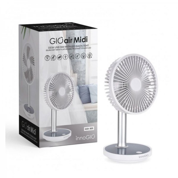 INNOGIO Ventilátor stolný GIOair Midi s podsvietením a USB