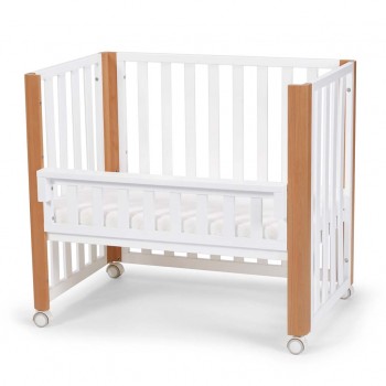 KINDERKRAFT Postieľka drevená Koya s funkciou ohrádky vrátane matraca White, Premium