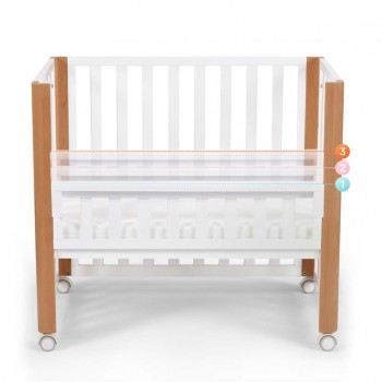 KINDERKRAFT Postieľka drevená Koya s funkciou ohrádky vrátane matraca White, Premium