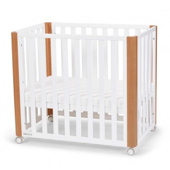 KINDERKRAFT Postieľka drevená Koya s funkciou ohrádky vrátane matraca White, Premium