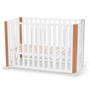 KINDERKRAFT Postieľka drevená Koya s funkciou ohrádky vrátane matraca White, Premium