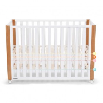 KINDERKRAFT Postieľka drevená Koya s funkciou ohrádky vrátane matraca White, Premium