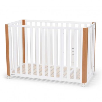 KINDERKRAFT Postieľka drevená Koya s funkciou ohrádky vrátane matraca White, Premium