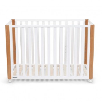 KINDERKRAFT Postieľka drevená Koya s funkciou ohrádky vrátane matraca White, Premium