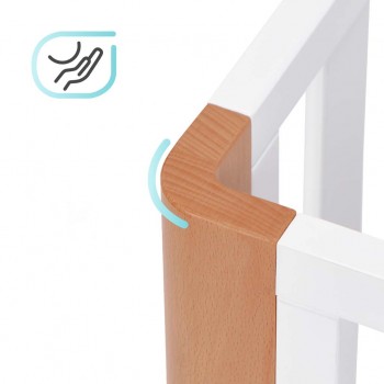 KINDERKRAFT Postieľka drevená Koya s funkciou ohrádky vrátane matraca White, Premium