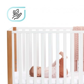 KINDERKRAFT Postieľka drevená Koya s funkciou ohrádky vrátane matraca White, Premium