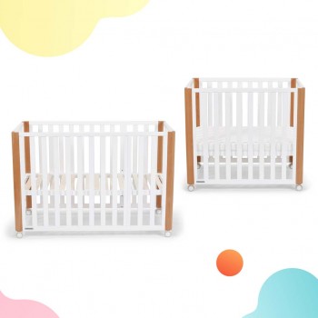 KINDERKRAFT Postieľka drevená Koya s funkciou ohrádky vrátane matraca White, Premium