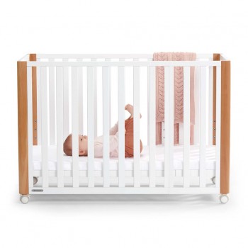 KINDERKRAFT Postieľka drevená Koya s funkciou ohrádky vrátane matraca White, Premium