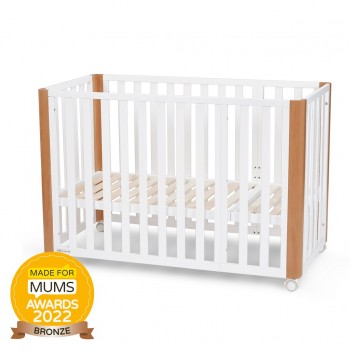 KINDERKRAFT Postieľka drevená Koya s funkciou ohrádky vrátane matraca White, Premium