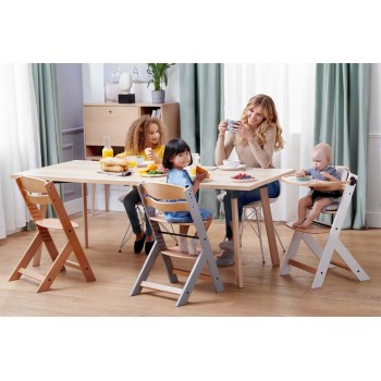 KINDERKRAFT Stolička jedálenská Enock s polstrovaním Grey wooden, Premium