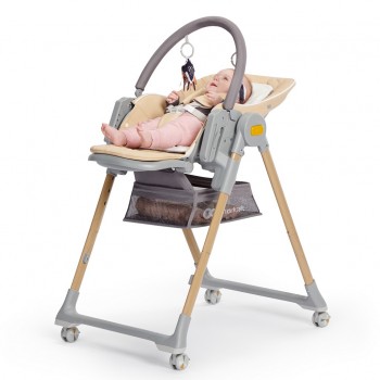 KINDERKRAFT Stolička jedálenská Lastree Grey, Premium