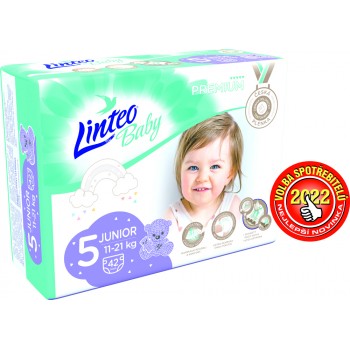LINTEO BABY Premium Plienky jednorazové 5 JUNIOR (11-21 kg) 42 ks