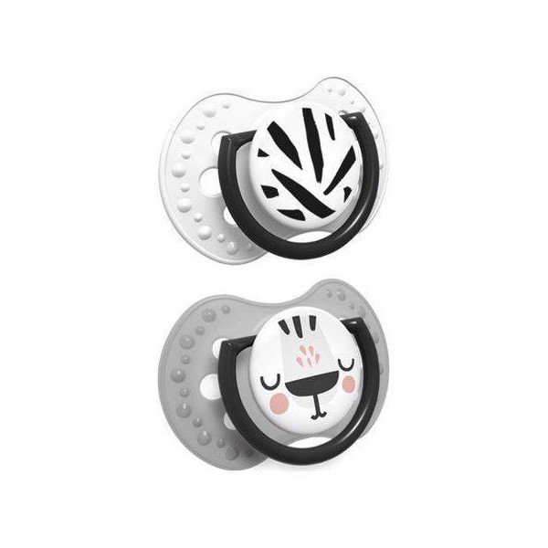 LOVI Silikónový cumlík dynamický Salt&Pepper 6-18m 2 ks